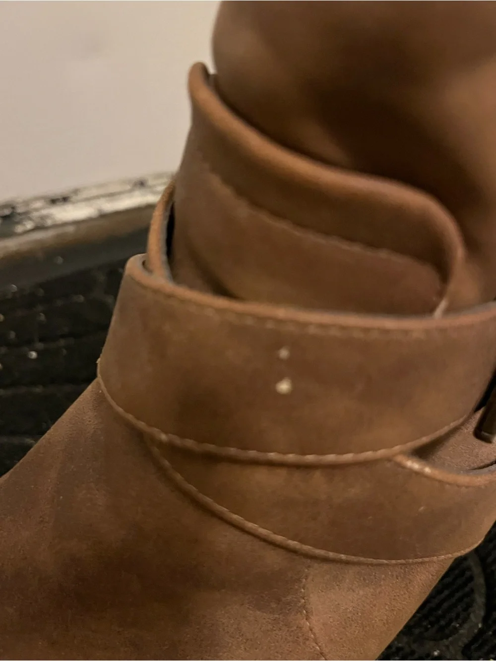 Lane Bryant Tan Buckle Strap Ankle Boots
